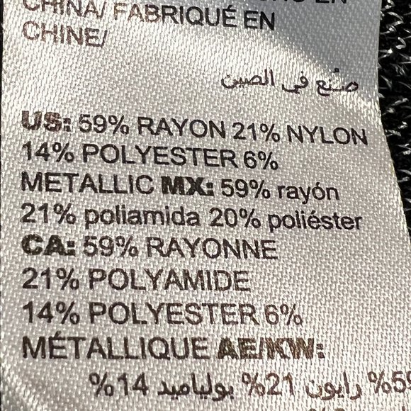 NWOT SOMA Lurex Duster Black & Silver Metallic Long Loungewear Cardigan … - Picture 12 of 16